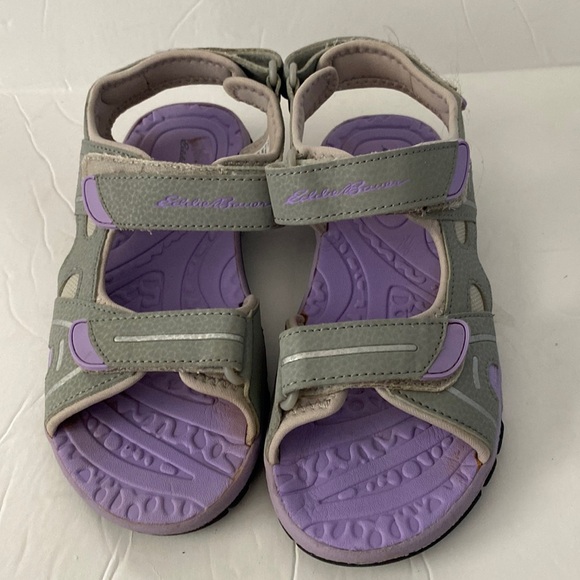 Eddie Bauer Laura River Sandal Hook And Loop Closure Gray and Lavender - Picture 1 of 7
